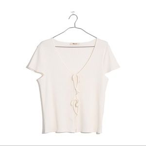 Madewell Ribbed Bow-Front Tee